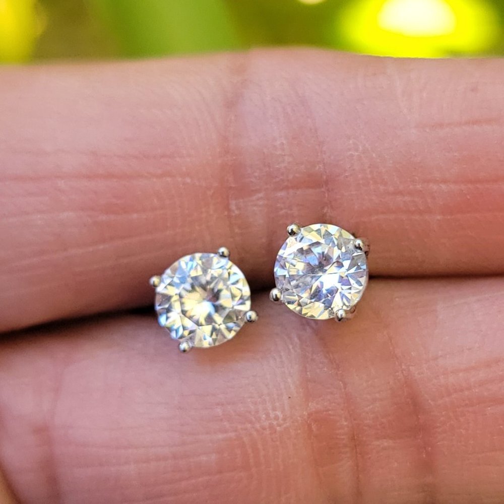 Solitaire Cz Diamond Solid 925 Sterling Silver St… - image 6